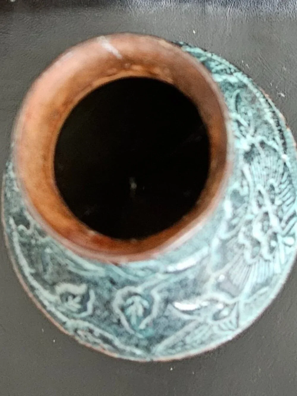 Vintage Patinated dark bronze metal bud Vase size small